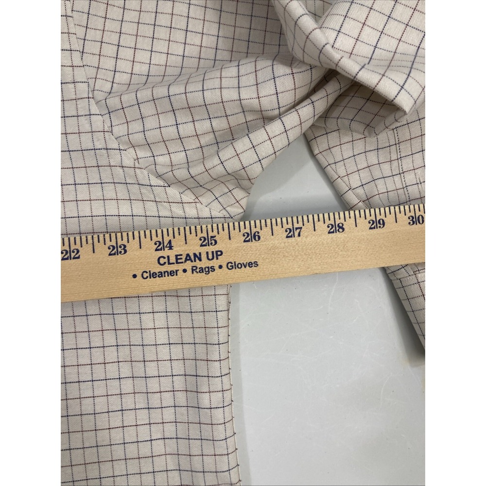 ClayBrooke Men 32 / 33 Button Down Tan Plaid Shirt Long Sleeves - Picture 6 of 9